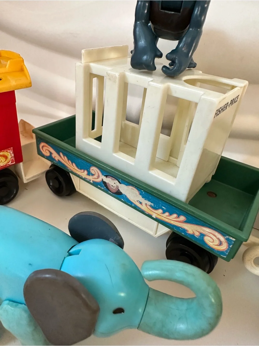 Vintage Fisher-Price Little People Play Circus Train Set 1973 #991 clown animals